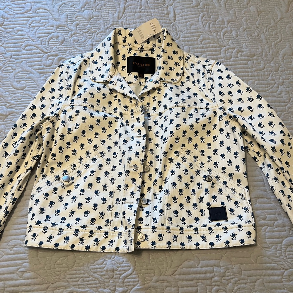 NEW Coach FLORAL JEAN JACKET